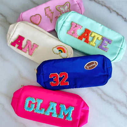 LARGE personalized cosmetic bag, custom make up bag