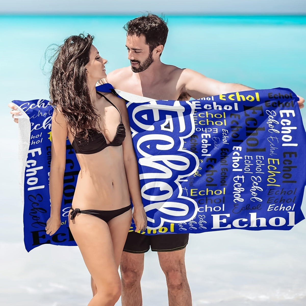Custom Name Beach Towel 29''x58'' Personalized Name Beach Towel