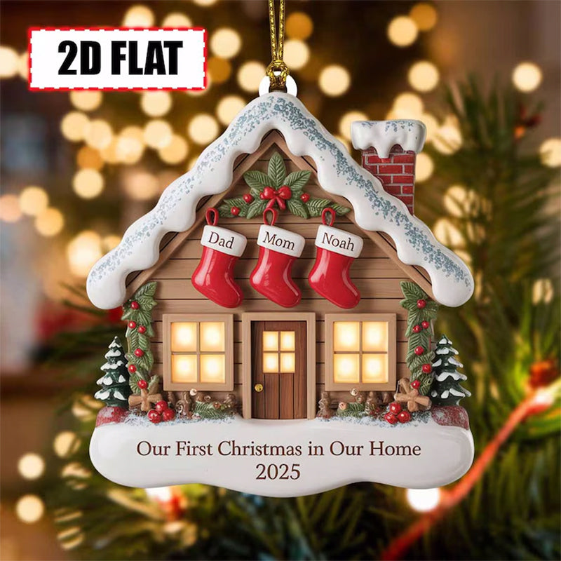 Personalized Our First Christmas in Our Home Ornament 2025 Custom Family