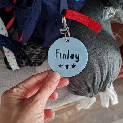 Round Acrylic Personalised Name Keyring Personalised School Bag Tag