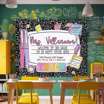 Custom Classroom Decor,  Welcome Teachers Name Classroom Banner, Classroom Tapestry