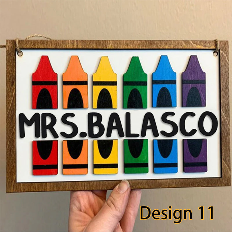 Personalized Teacher Door Sign, Classroom Door Hanger
