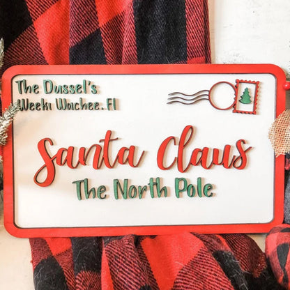 Letters to Santa Claus - Personalized Family Name Letter to Santa Sign