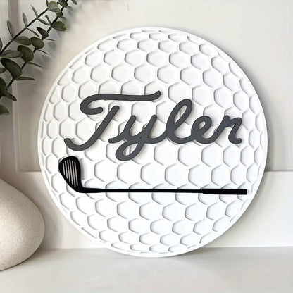Personalized Golf Ball Name Sign for Golf Theme Room Sports