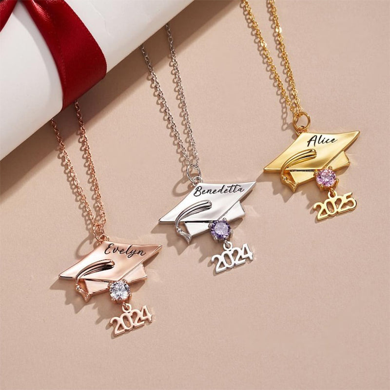 Personalized Graduation Cap Pendant Necklace