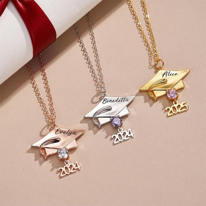 Personalized Graduation Cap Pendant Necklace