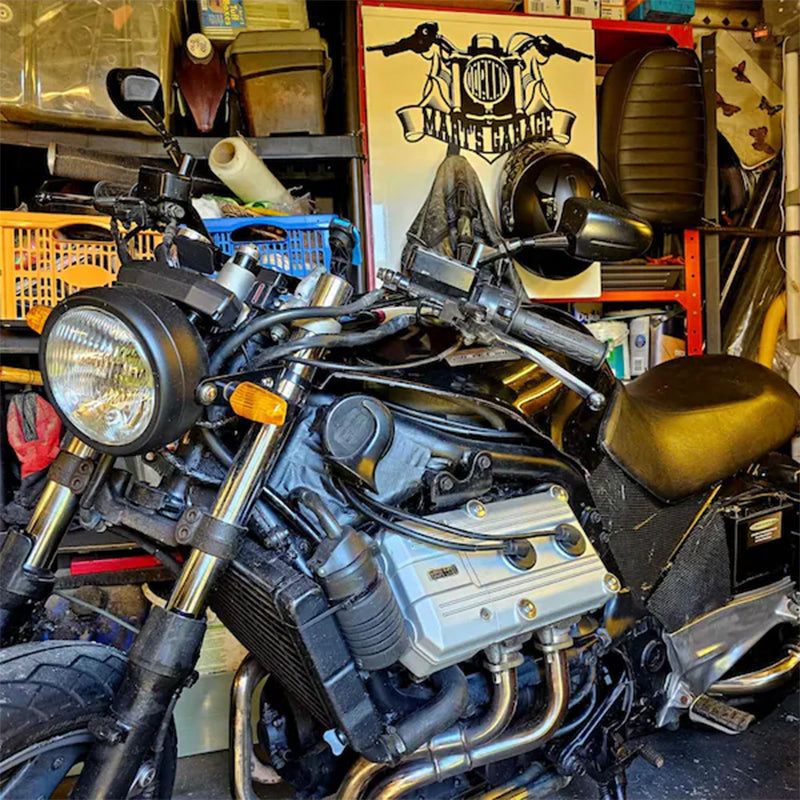 Custom Metal Motorcycle & Helmet Holder, Harley Davidson Gift