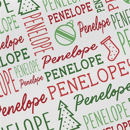 Holiday Repeating Name Personalized Wrapping Paper Christmas Wrapping Paper