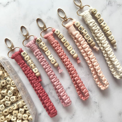 Boho Bracelet Name Keychain, Will You Be My Bridesmaid Gift