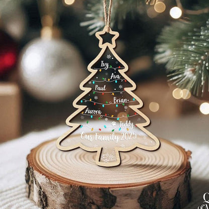 Personalized Family Tree Ornament, Family Christmas Ornaments