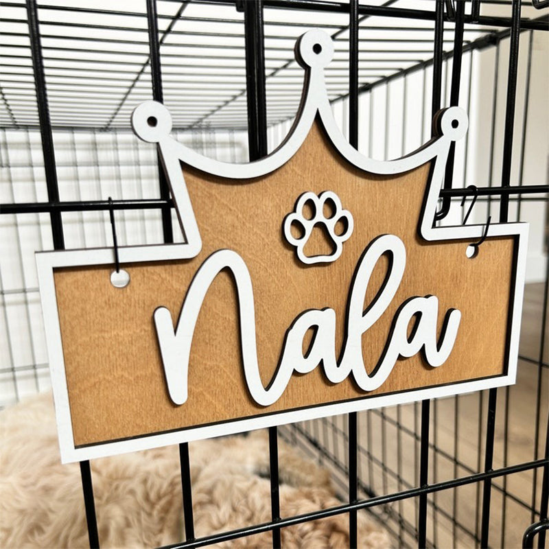Personalized Crate Sign, Custom Dog Decor