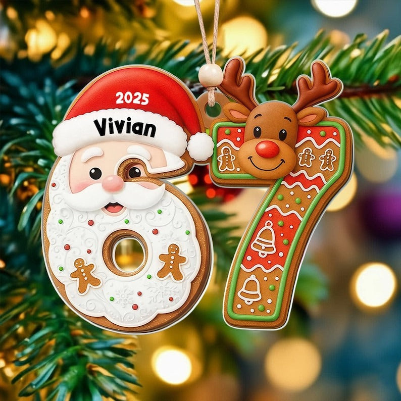 Custom Six Seven Ornament, Teen Slang Ornament, Funny Teenager Ornament