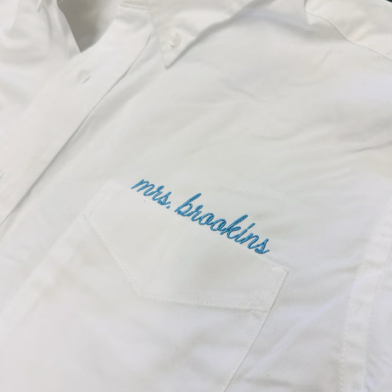 Embroidered Button Down For Bridal Party,