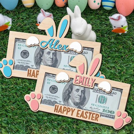 Custom Easter 2026 Bunny Money Holder Gift