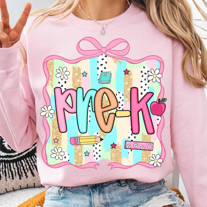 Preppy Pre-K Shirt Back To School Shirt, Personalized Hello Pre-k Tee