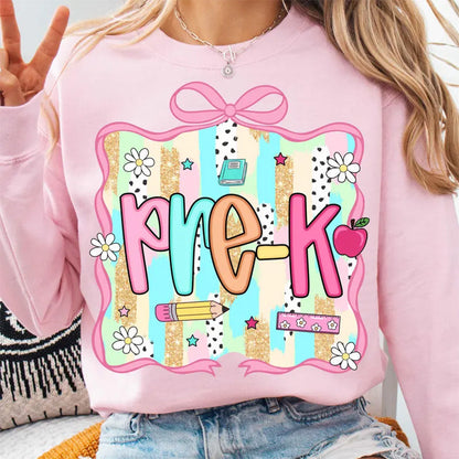 Preppy Pre-K Shirt Back To School Shirt, Personalized Hello Pre-k Tee
