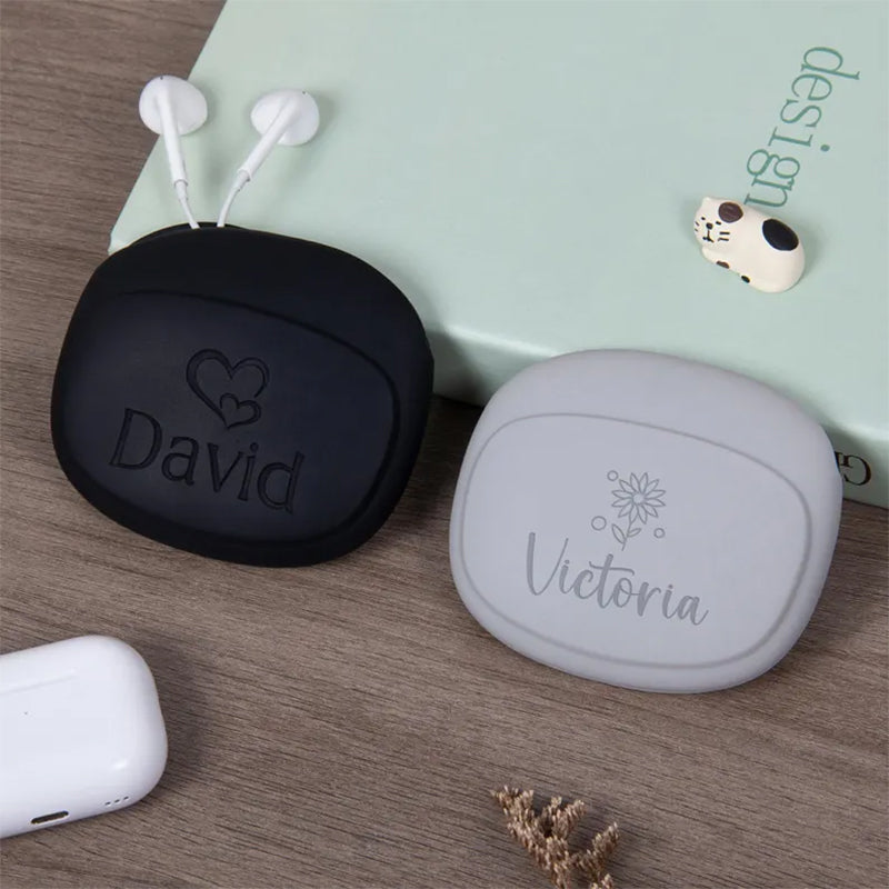 Custom Engraved Silicone Storage Pouch, Personalized Portable Coin Purse Wallet