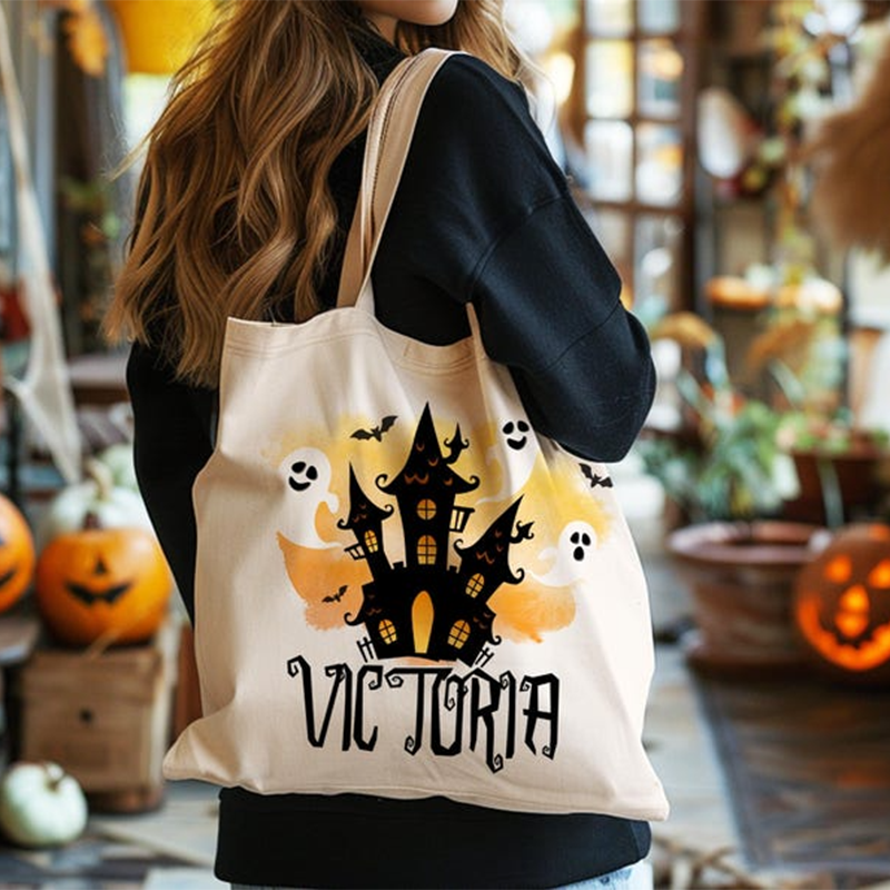 Personalized Halloween Tote Bag,  Halloween Bags for Kids