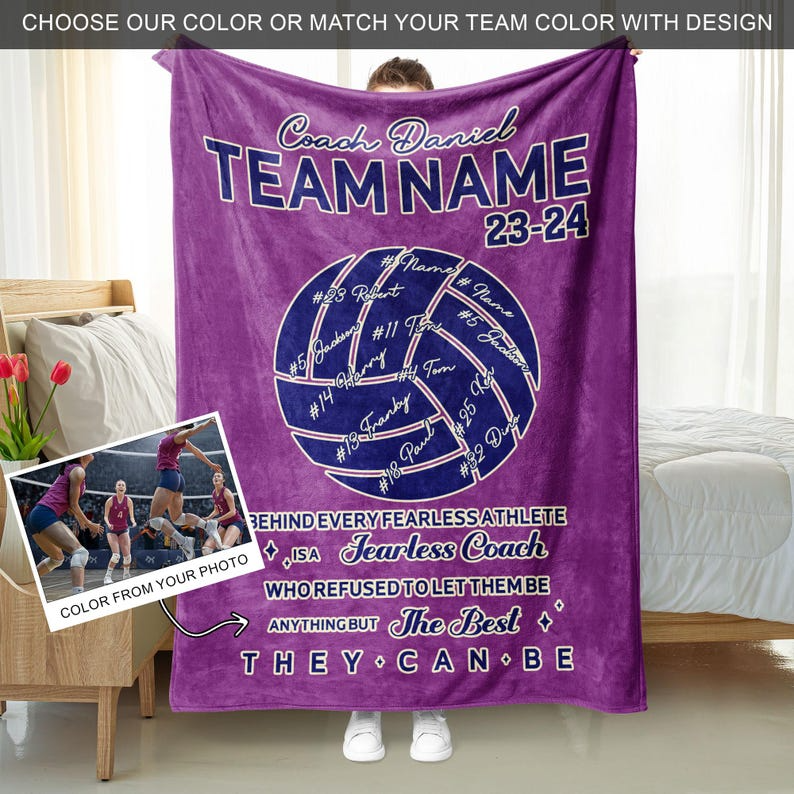 Personalized Volleyball Coach Blanket