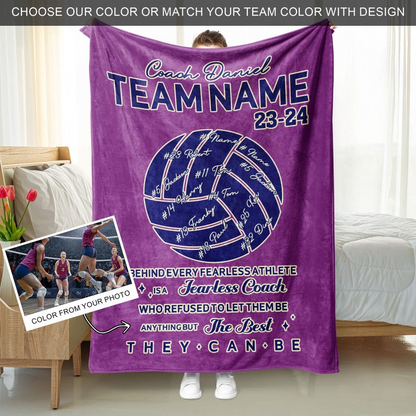 Personalized Volleyball Coach Blanket