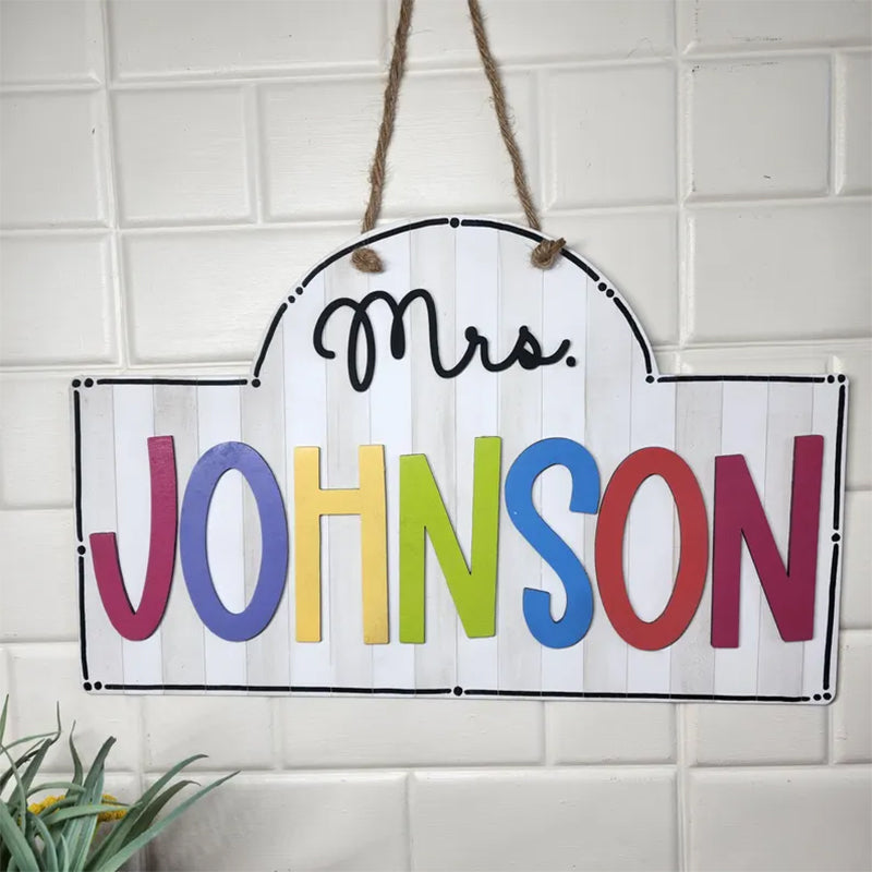 Personalized Teacher Door or Wall Sign, Classroom Sign, 3D or Print Teacher Name Sign