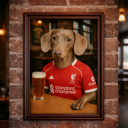 Custom Football Dog Portrait | Personalised Pet Print for Football Fans