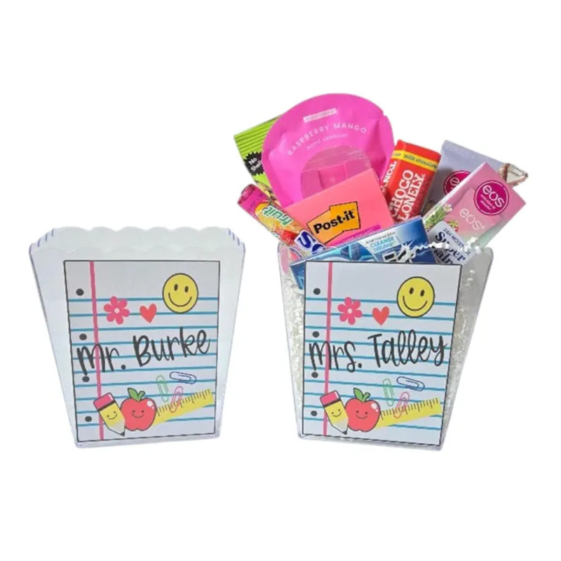 Personalized Teacher or Student Container – School Themed – End of School Year Gift