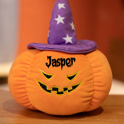 Halloween Pumpkin Pillow - Halloween Decor Customizable Name