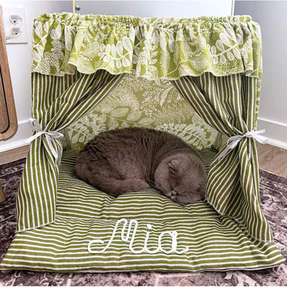 Personalized Cat Tent Custom Embroidered Name