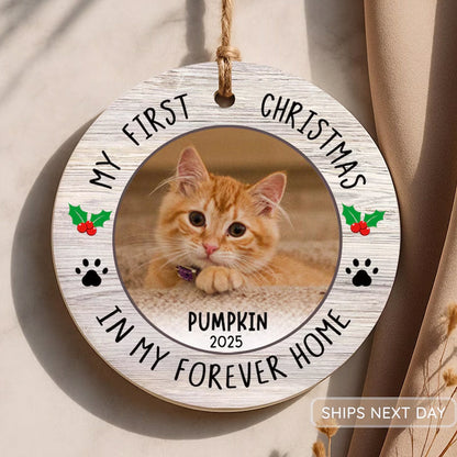 Cat First Christmas Ornament - Cat Picture Ornament