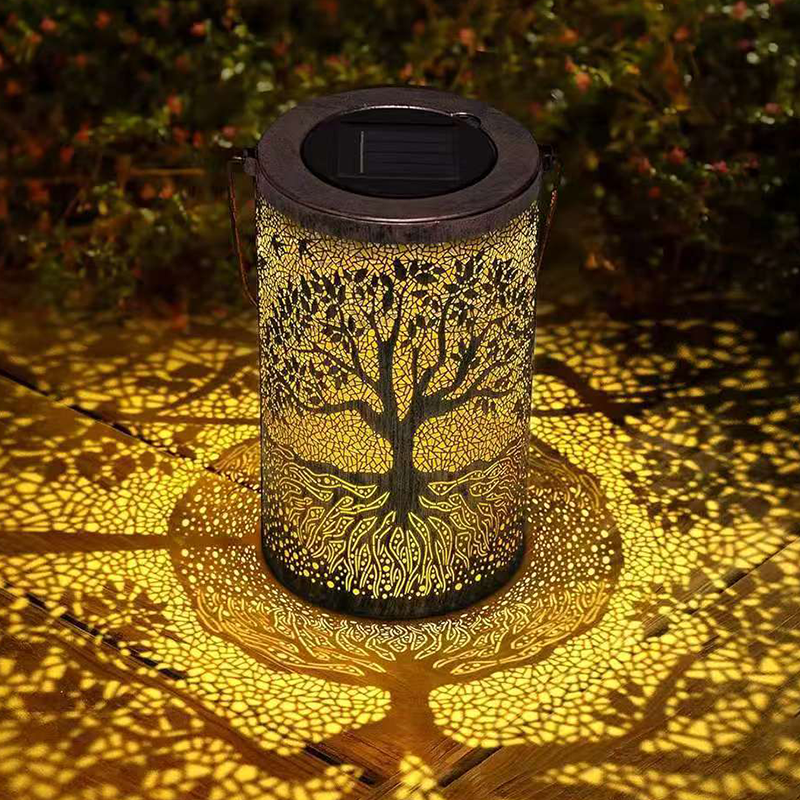 Metal Hanging Light, Shadow Casting Garden Decor