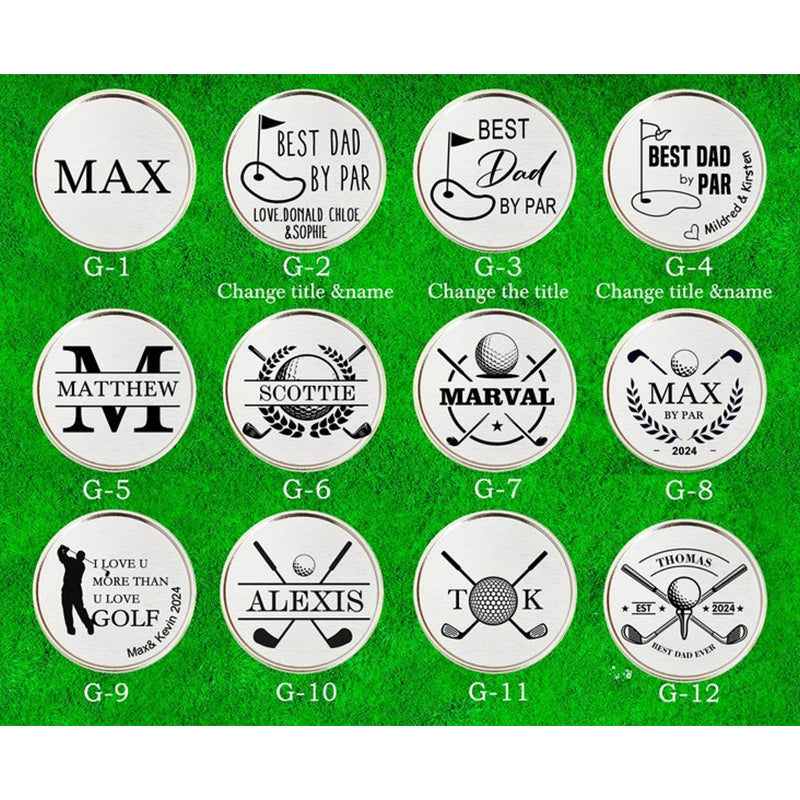 Personalized Fathers Day Gift Golf,Best Dad By Par Golf Tee Holder-Golf Bag Tag Golf Coach Gift