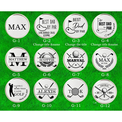 Personalized Fathers Day Gift Golf,Best Dad By Par Golf Tee Holder-Golf Bag Tag Golf Coach Gift