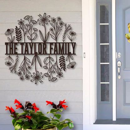 Wildflower Metal Wall Art, Custom Metal Sign