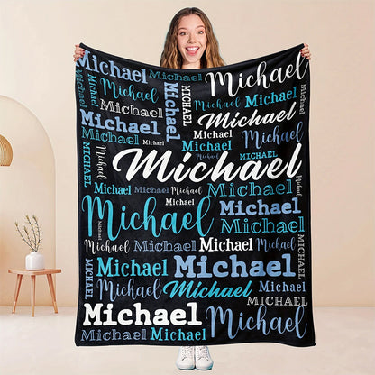 Soft Polyester Personalized Name Blanket