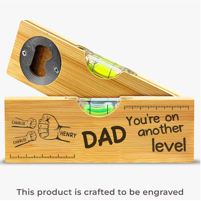 Family Personalized Custom Engraved Wooden Spirit Level Bottle Opener
