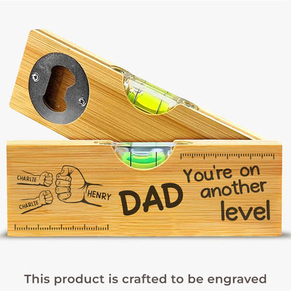 Family Personalized Custom Engraved Wooden Spirit Level Bottle Opener