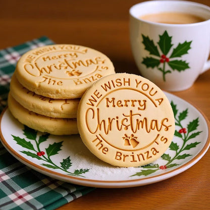 Personalized Christmas Cookie Cutter Stamp Set