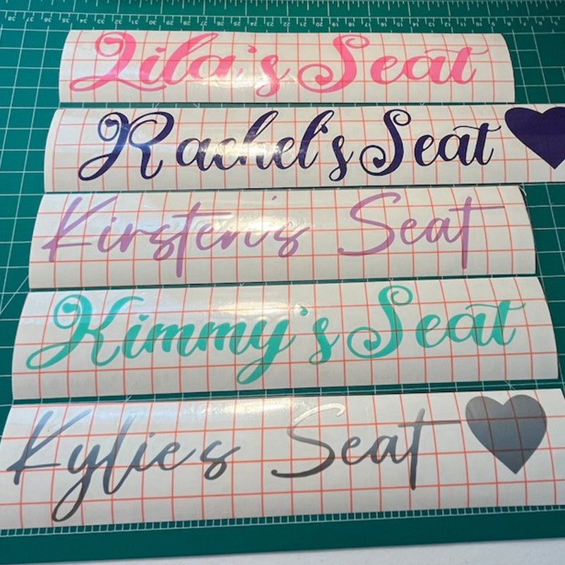 Girlfriends Name Seat Sticker for Car, Name Decal for Dashboard