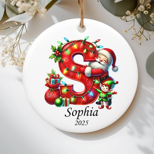 Personalized initial ornament, Custom Letter ornament