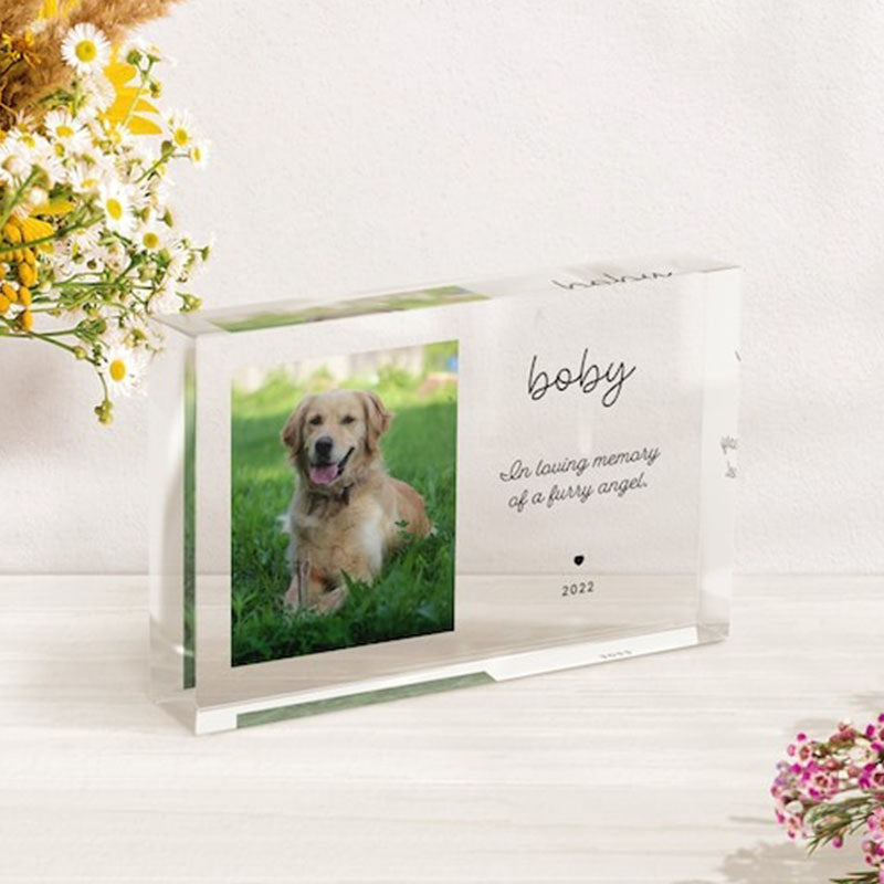 Pet Memorial Plaque, Acrylic Photo Block, Dog Sympathy Gift