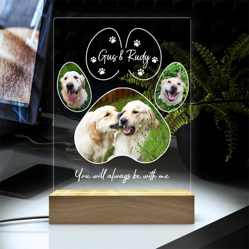 Pet Memorial Night Light, Custom Pet Plaque, Pet Night Light