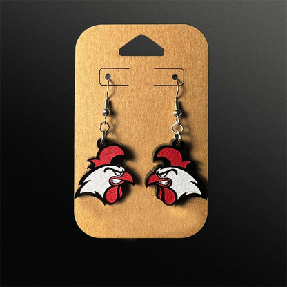 Custom School Mascot/Logo Laser Cut Painted Dangle Earrings