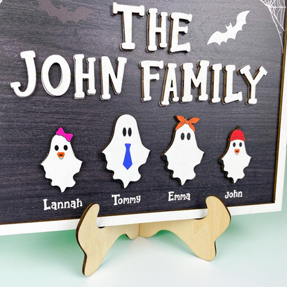 Custom Ghosts and Pets Decor, Halloween Sign with Stand