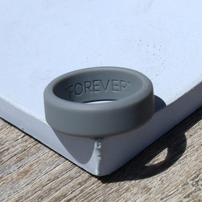 PERSONALIZED - 8MM Beveled Edge Silicone Ring