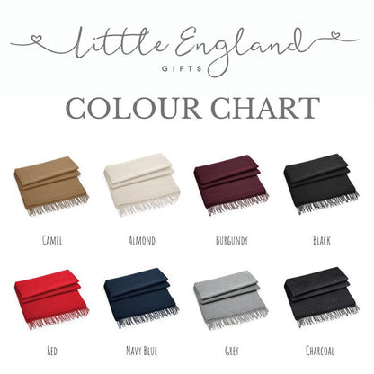 Custom Name Embroidered Scarf, Personalised Woven Oversized Scarf for Womens