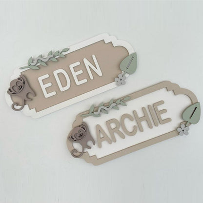 Personalised Street Sign Name Plaque - Monkey Design - Bedroom Door Name Plate