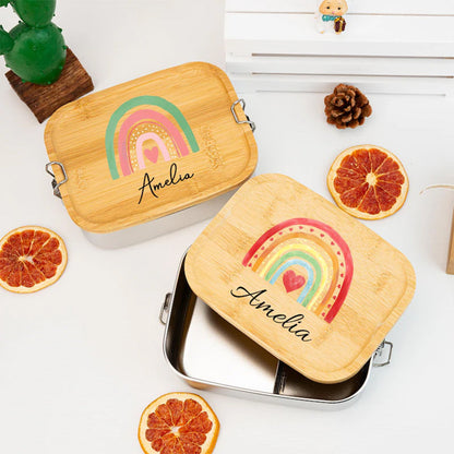 Personalized Rainbow Lunch Box for Children,Stainless Steel Lunch Box