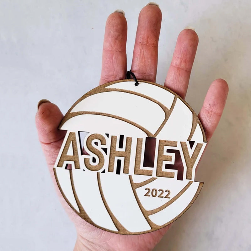 Personalized Volleyball Wooden Christmas Ornament