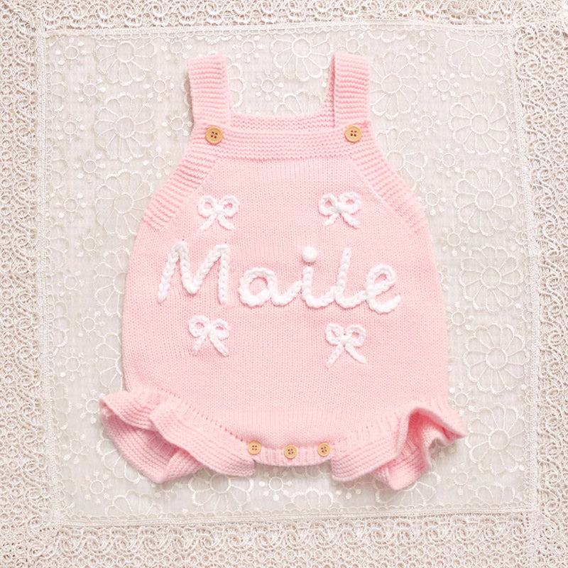 Personalized Baby Girl Romper, Custom Baby Name Romper